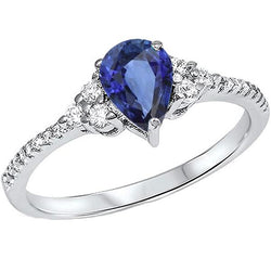 Edelstein-Ehering Blauer Saphir & Pavé-Set Diamanten 3 Karat