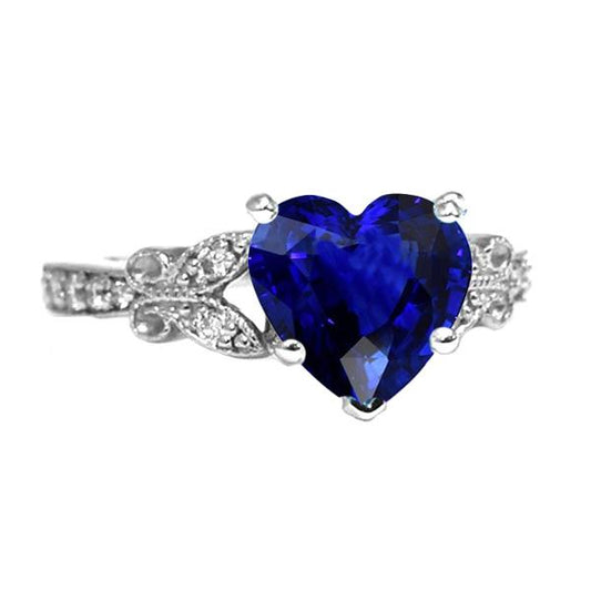 Edelstein Ring Herzschliff Sri Lankan Saphir Schmetterling Stil 3 Karat - harrychadent.ch