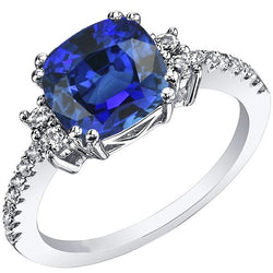 Edelstein Schmuck Kissenschliff Sri Lanka Saphir Ring 4,50 Karat