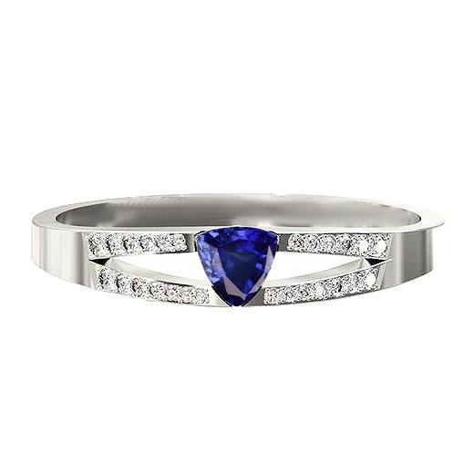 Edelstein Schmuck Trillion Saphir Ring Split Shank Diamanten 1 Karat - harrychadent.ch