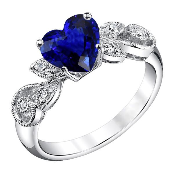 Edelstein Schmuck Vintage-Stil Saphir und Diamant Ring 2,25 Karat - harrychadent.ch