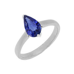 Edelstein Solitaire Birne Sri Lanka Saphir Ring 1,50 Karat Gold