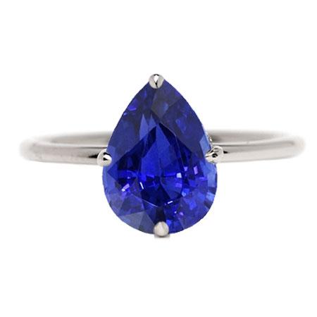 Edelstein Solitär Ring Birnenschliff Srilanka Saphir 2 Karat Gold 14K - harrychadent.ch