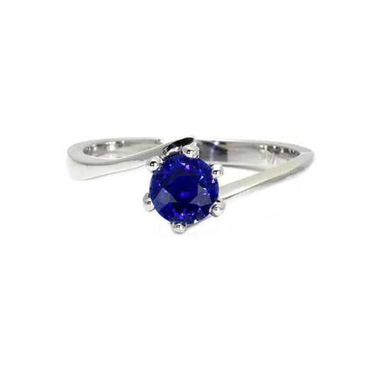 Edelstein Solitär Ring Ceylon Blauer Saphir 1 Karat Spannung Stil - harrychadent.ch
