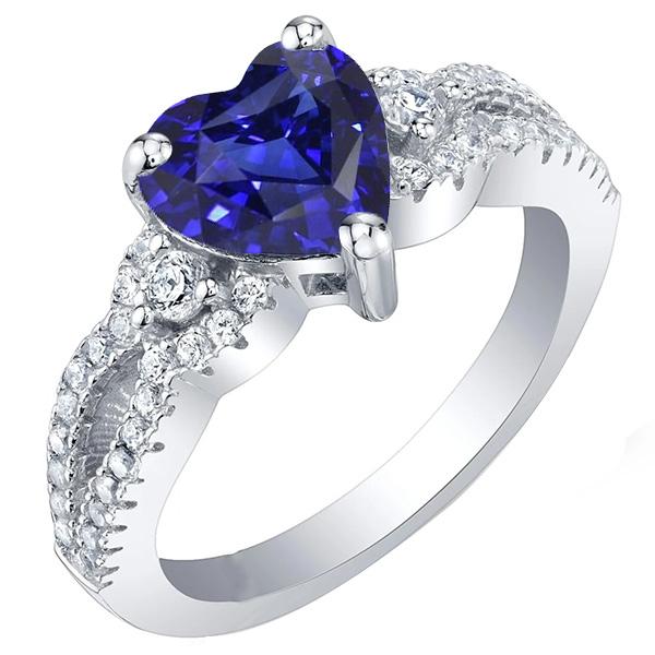 Edelsteinring Herzschliff Blauer Saphir Split Schaft 4,50 Karat - harrychadent.ch