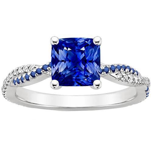 Fancy Diamant Verlobungsring Blaue Ceylon Saphire 3,45 Karat Gold - harrychadent.ch