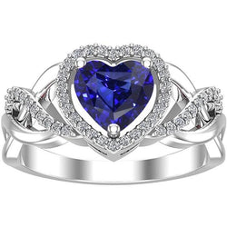 Funkelnder Diamant Ehering Twisted Shank Blauer Saphir 3.50 Karat