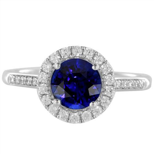 Funkelnder Diamant Halo Ring Rundschliff Ceylon Saphir 3,50 Karat Gold - harrychadent.ch