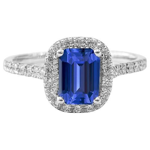 Funkelnder Diamant Halo Ring Smaragd Ceylon Saphir Gold 3,50 Karat - harrychadent.ch
