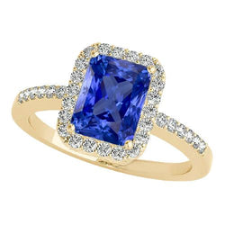Gelbgold-Halo-Jubiläumsring & runde Diamanten 4 Karat Schmuck