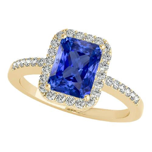 Gelbgold-Halo-Jubiläumsring & runde Diamanten 4 Karat Schmuck - harrychadent.ch