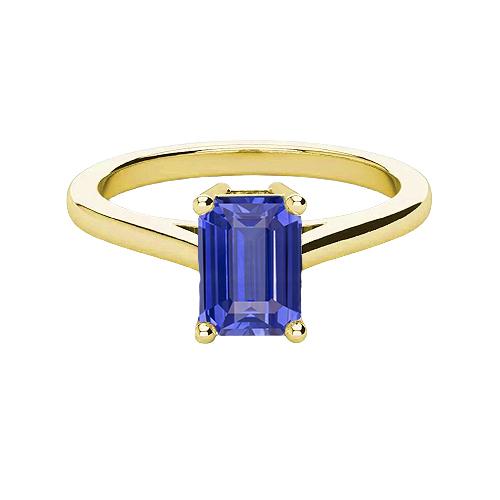 Gelbgold Solitärring Smaragd Ceylon Saphir Edelstein 2 Karat - harrychadent.ch