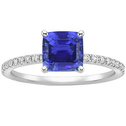 Gold Diamant Ringkissen Sri Lanka Saphir mit Akzenten 3 Karat
