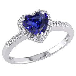 Gold Diamant Schmuck Halo Heart Sri Lanka Saphir Ring 3,50 Karat