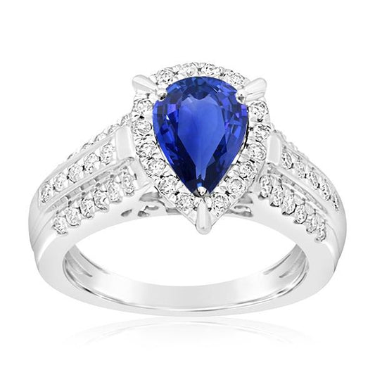 Gold Diamant-Verlobungsring Schmuck Halo Ceylon Saphir 5 Karat - harrychadent.ch