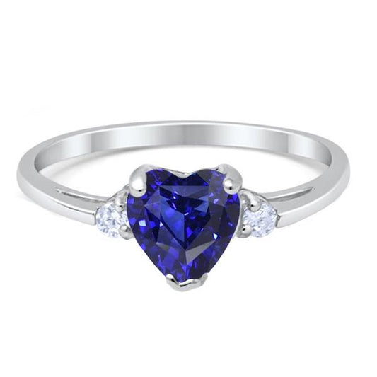 Gold Drei Steine Ehering Herz Tiefblauer Saphir 2 Karat - harrychadent.ch