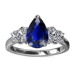 Gold Edelstein 5 Steine Sri Lanka Saphir & Diamant Ring 3,50 Karat