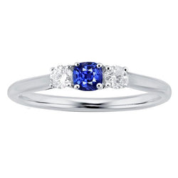 Gold Kissen Drei Steine Ring 1,25 Karat Runder Diamant Schmuck