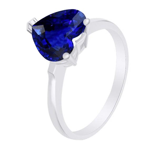 Gold Solitaire Blauer Saphir Ring Krappen Set 2 Karat Damenschmuck - harrychadent.ch