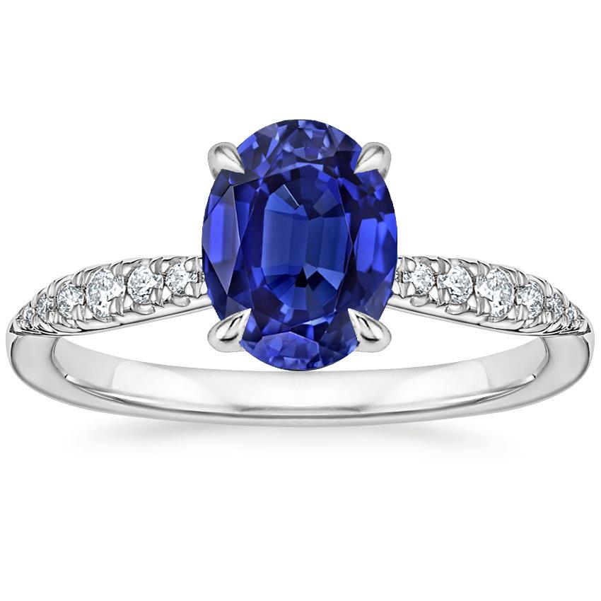 Gold Solitaire Ceylon Saphir Ring & Diamanten Vintage-Stil 3 Karat - harrychadent.ch