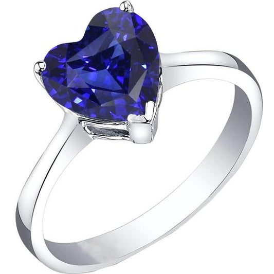 Gold Solitaire Heart Deep Blue Saphir Ring Krappen Set 2,50 Karat - harrychadent.ch