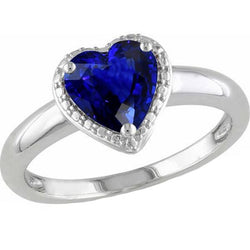 Gold Solitaire Ring Herz Srilanka Saphir 2.50 Karat Damenschmuck
