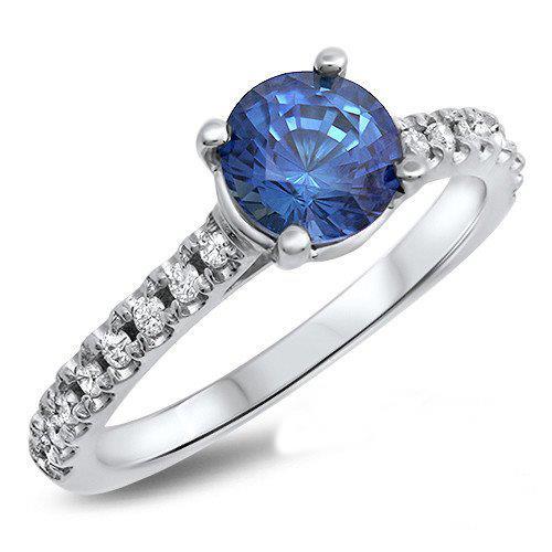 Großer runder Ceylon-Saphir mit Diamanten Jubiläumsring 3.30 Karat - harrychadent.ch