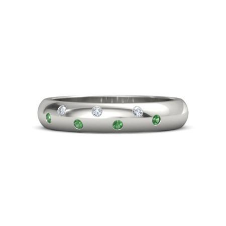 Gypsy Diamant Green Smaragd Band 1,10 Karat Weißgold 14K - harrychadent.ch