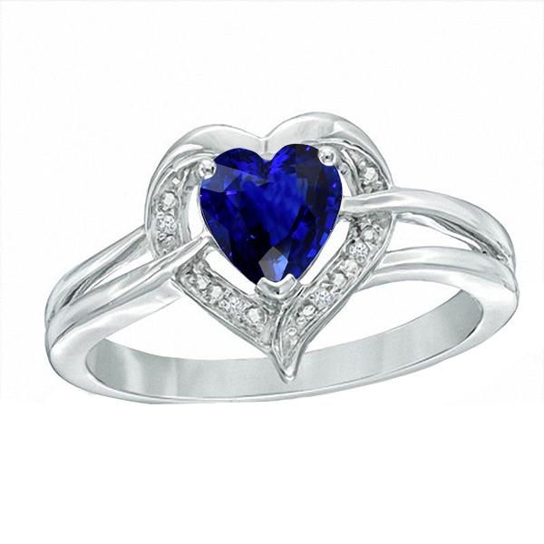 Halo Heart Style Sri Lanka Saphirring 1,50 Karat Diamanten - harrychadent.ch