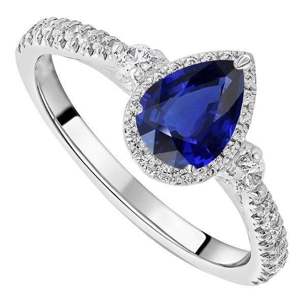 Halo Jubiläum Ceylon Saphir Ring & Diamanten 5 Karat Schmuck - harrychadent.ch