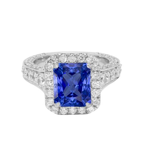 Halo Radiant Ceylon Saphir Diamant Ring Schmuck 3,50 Karat - harrychadent.ch
