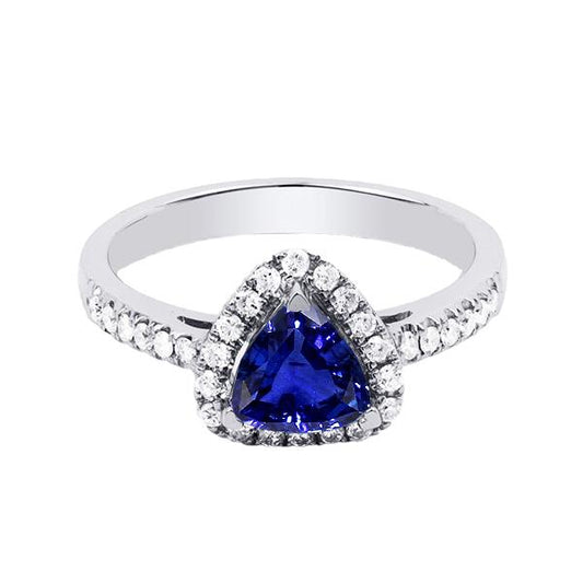 Halo Trillion Diamant Deep Blue Saphir Ring 2 Karat Schmuck Gold - harrychadent.ch