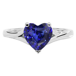 Heart Solitaire Gold Saphir Ring Split Shank 2,50 Karat