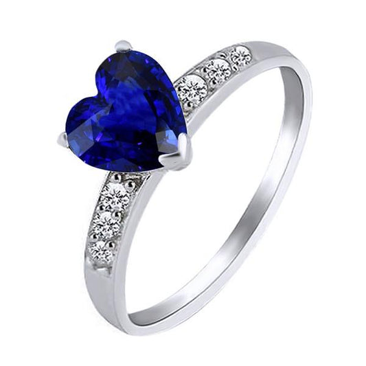 Herz Blauer Saphir Edelstein Ring Diamanten mit Akzent 2,25 Karat - harrychadent.ch