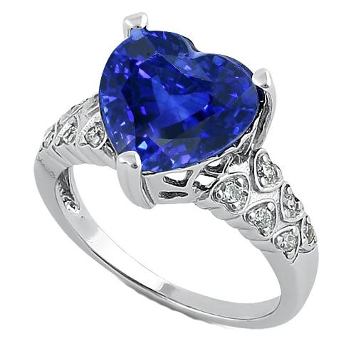 Herz Ceylon Blauer Saphir Ring Mit Diamanten 7 Karat Gold 14K - harrychadent.ch