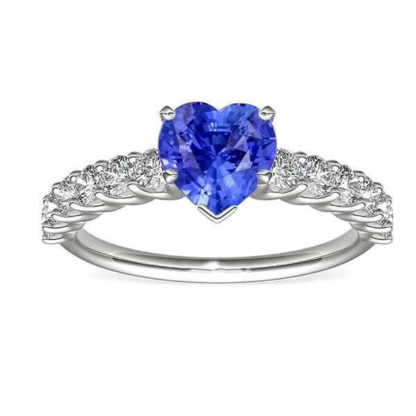 Herz Edelstein Ring Hellblauer Saphir & Pave Set Diamant 3 Karat - harrychadent.ch