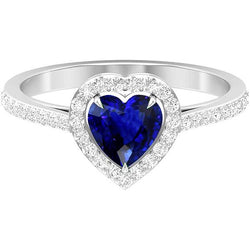 Herz Saphir Halo Ring Pave Set Diamanten 3 Karat Damenschmuck