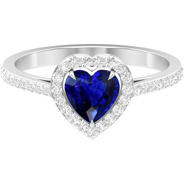 Herz Saphir Halo Ring Pave Set Diamanten 3 Karat Damenschmuck - harrychadent.ch