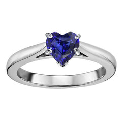 Herz Solitaire Ceylon Saphir Ring Krappen Set 1 Karat