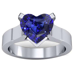 Herz Solitär Ring Ceylon Blauer Saphir 3 Karat Damenschmuck