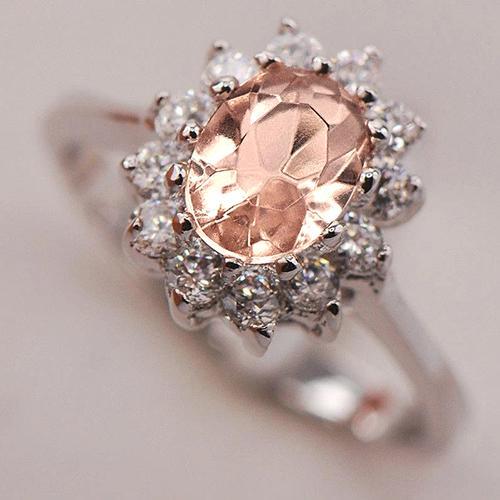 Jubiläumsring 11 Kt. Morganit Und Diamanten Weißgold 14K - harrychadent.ch