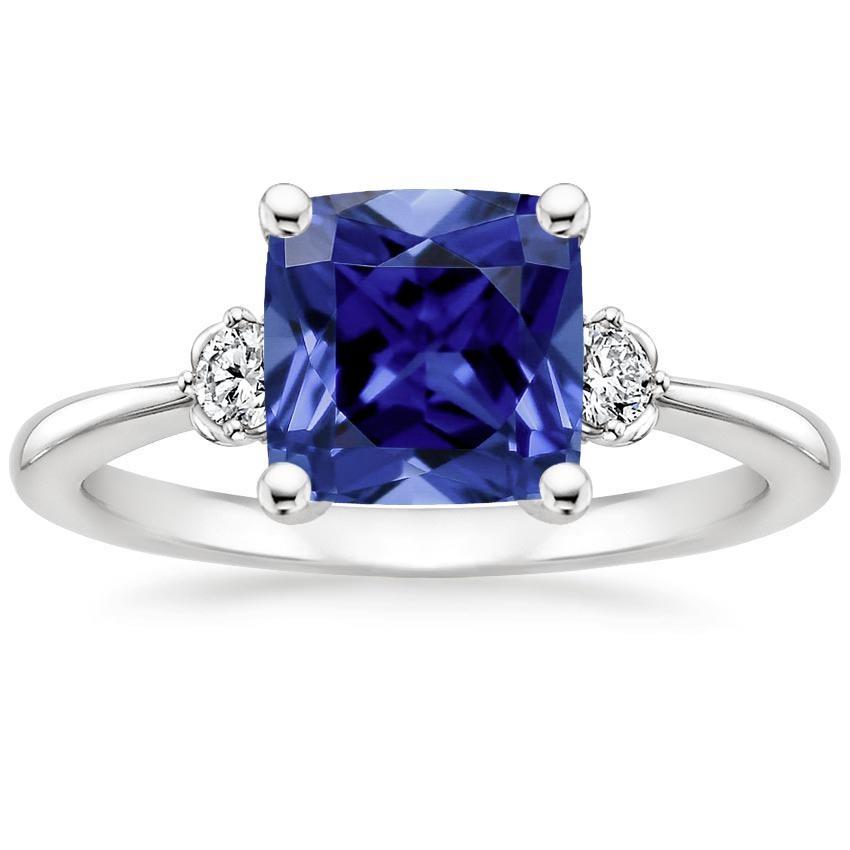 Kissen Sri Lanka Saphir Diamant 3 Steine Ring 2,75 Karat - harrychadent.ch