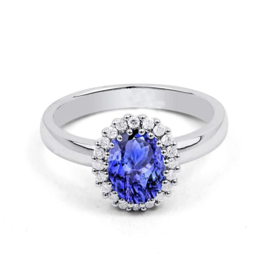 Krappenset Tansanit und Diamanten 3,70 Karat Ehering 14K Gold - harrychadent.ch