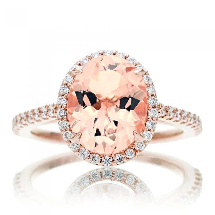 Morganit mit Diamanten 27.50 Karat Ring Roségold 14K - harrychadent.ch