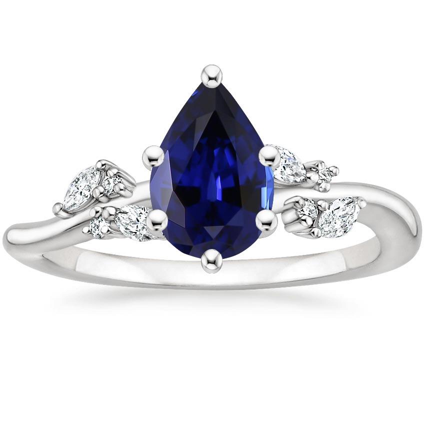 Natürlicher birnenblauer Saphir & Marquise, Ring mit runden Diamanten 6,75 Karat - harrychadent.ch