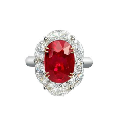 Natürlicher Ehering mit Rubin und Diamant 5 Karat Gold 14K - harrychadent.ch
