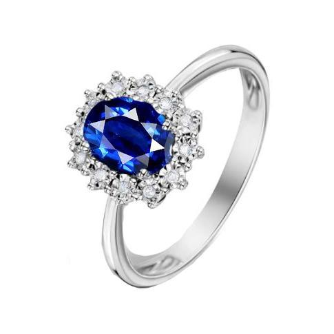 Ovaler Diamant Halo Verlobungsring Sri Lankan Saphir 4 Karat Damen - harrychadent.ch
