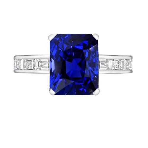 Princess & Baguette Diamant Saphir Ring Radiant 3 Karat Kanalset - harrychadent.ch