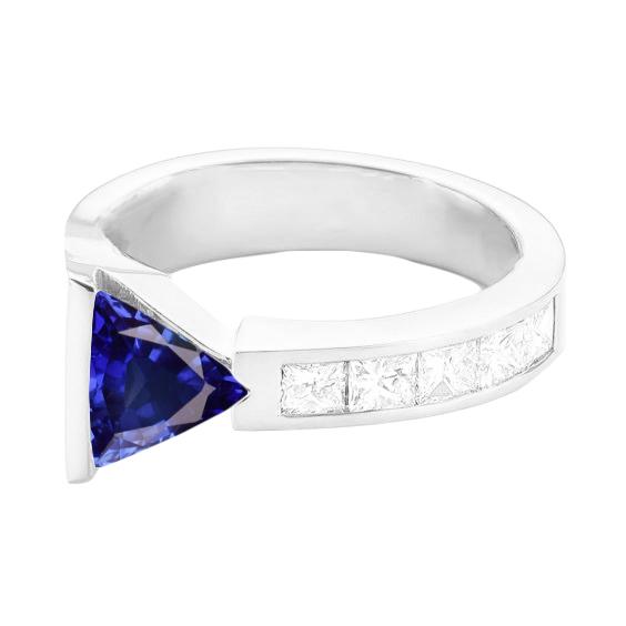 Princess Diamant Trillion Saphir Ring 1,25 Karat Kanalset - harrychadent.ch