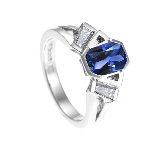 Radiant 3 Stein Edelstein Ring 2,50 Karat Bar Set Baguette Diamanten - harrychadent.ch